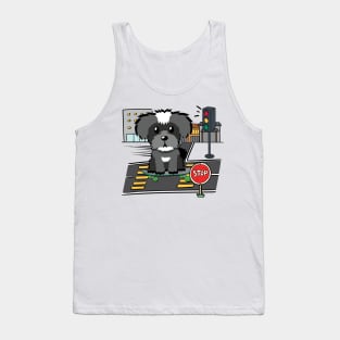 Funny schnauzer is on a skateboard Tank Top